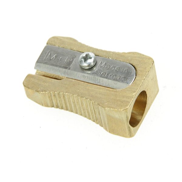 M+R Professional Solid Brass Wedge Single Hole Sharpener For Sale