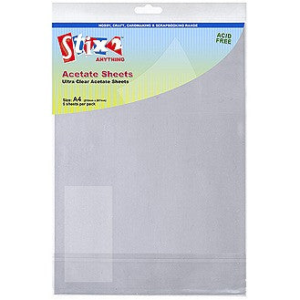 Ultra Clear Acetate Sheet (SUB) A4 0.1mm PVC Film 5 Pk For Sale