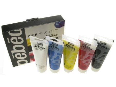 Pebeo Studio Acrylic Sets - 5 X 100ml Primary Pack Online Sale