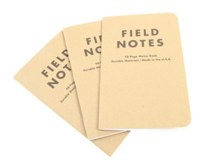 FIELD NOTES Original Kraft 3-Pack Memo Books Plain Hot on Sale