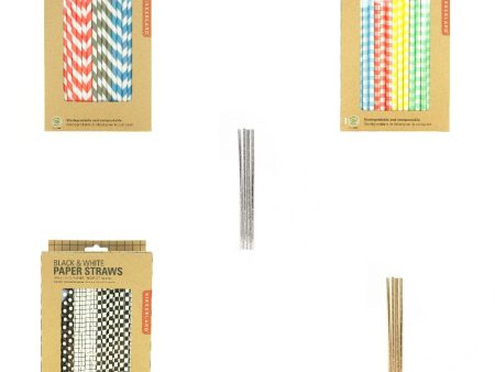 Paper Straws Silver - 144 Sale