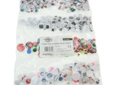 Wiggle Eyes Assorted Colours & Sizes - 500 Pack For Cheap