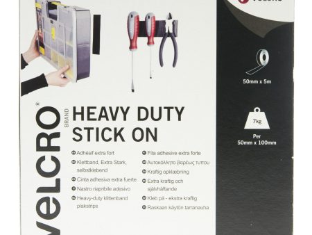 VELCRO Brand Heavy Duty Stick On Tape Hook & Loop 50mm x 5m White Online now