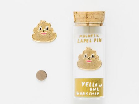 Yellow Owl Workshop Gold Poo Emoji Lapel Pin Cheap