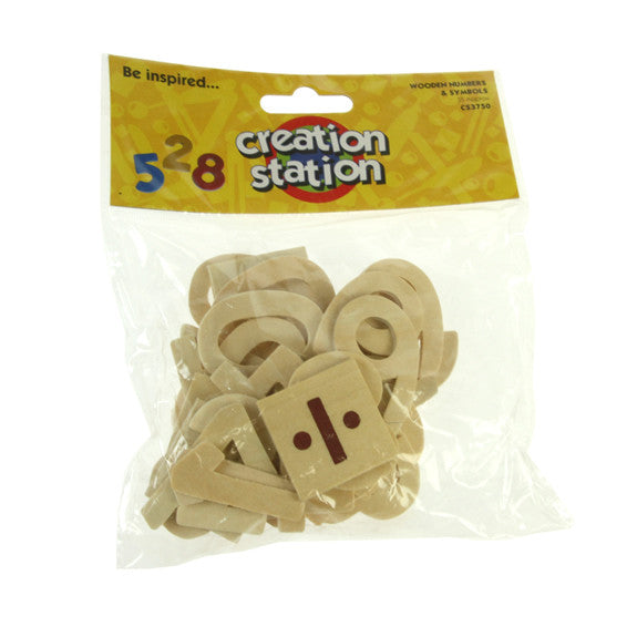 Wooden Numbers - 35pk Fashion