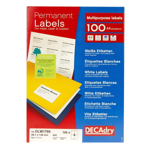 White Labels 99.1mm x 139.4mm 400pk Discount