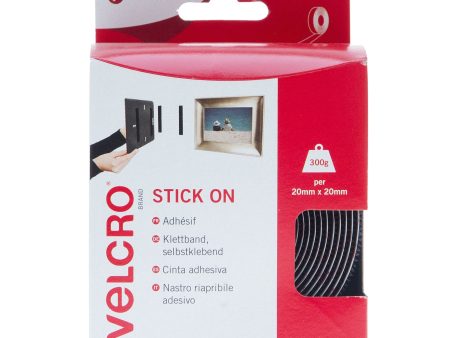 VELCRO Brand Stick On Tape Hook & Loop 20mm x 2.5m Black Online Hot Sale