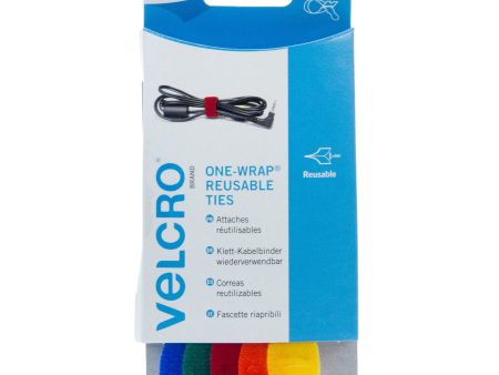 VELCRO Brand Cable Manager Ties Back to Back Hook & Loop 12mm x 20cm x 5 Multi Sale