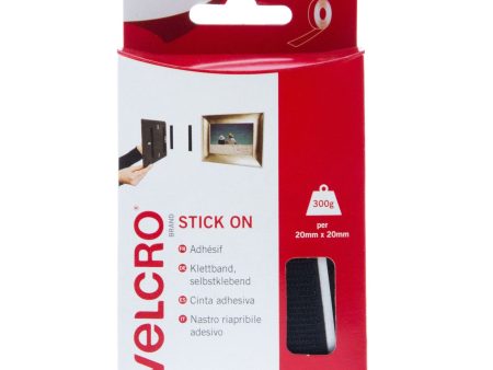 VELCRO Brand Stick On Tape Hook & Loop 20mm x1m Black For Sale