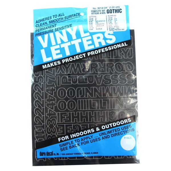 Vinyl Letters & Numbers Set - Gothic Black For Cheap