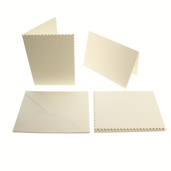 5x7 Scalloped Card Blanks 300gsm 12Pk For Sale