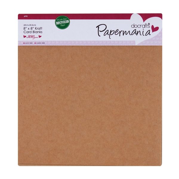 8 x 8  Cards Envelopes (6pk, 300gsm) - Recycled Kraft For Discount