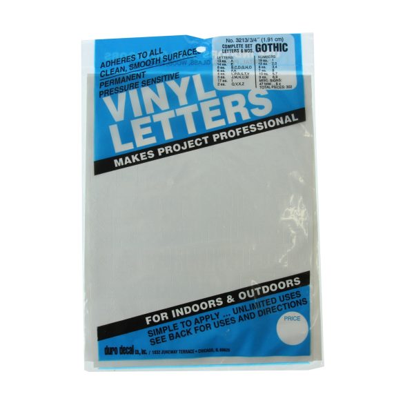 Vinyl Letters & Numbers Set - Gothic White Hot on Sale