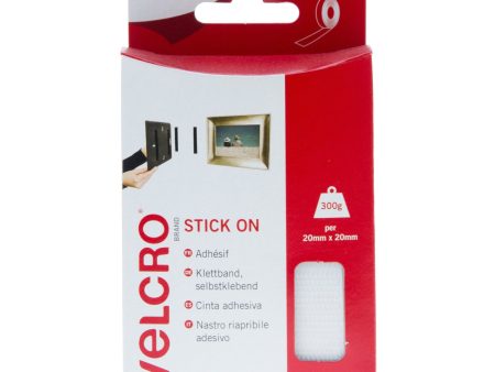 VELCRO Brand Stick On Tape Hook & Loop 20mm x1m White Fashion