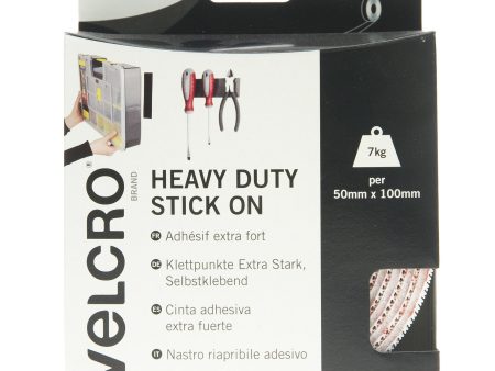 VELCRO Brand Heavy Duty Stick On Tape Hook & Loop 50mm x 2.5m White Sale