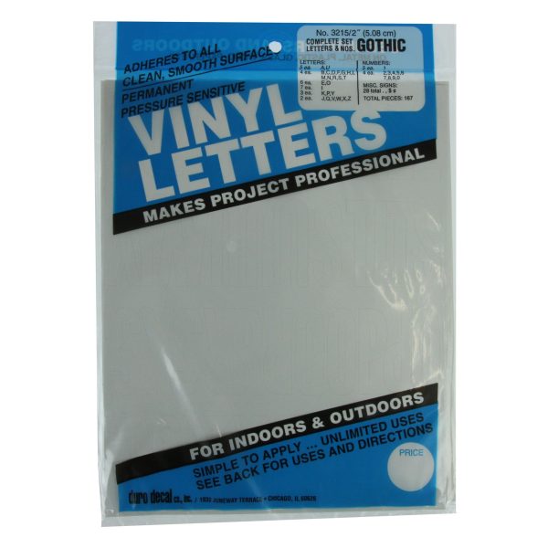 Vinyl Letters & Numbers Set - Gothic White Hot on Sale