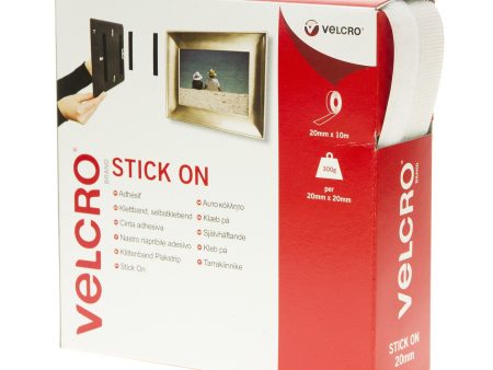 VELCRO Brand Stick On Tape Hook & Loop 20mm x 10m White For Discount