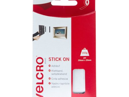 VELCRO Brand Stick On Tape Hook & Loop 20mm x 50cm White Hot on Sale