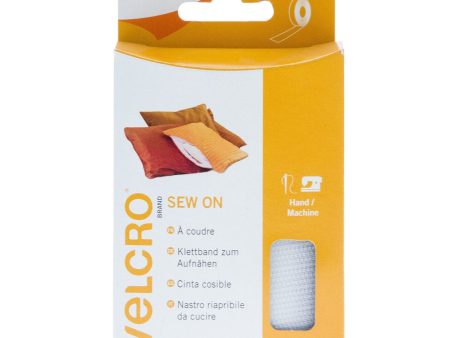 VELCRO Brand Sew On Tape Hook & Loop 20mm x 1m White Discount