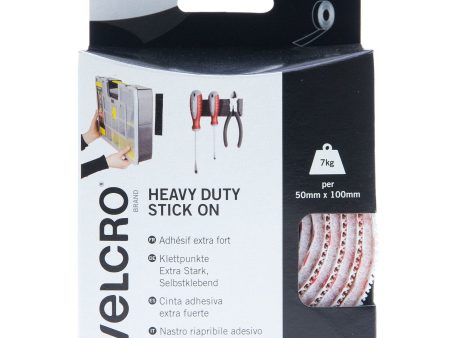 VELCRO Brand Heavy Duty Stick On Tape Hook & Loop 50mm x 1m White Online now