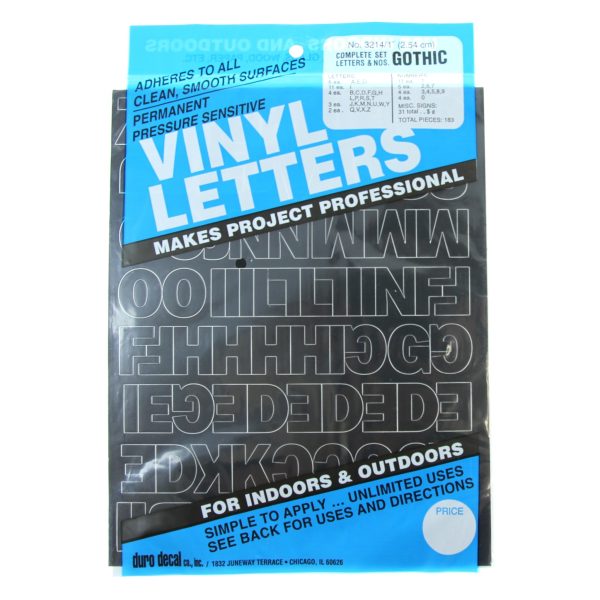 Vinyl Letters & Numbers Set - Gothic Black For Cheap